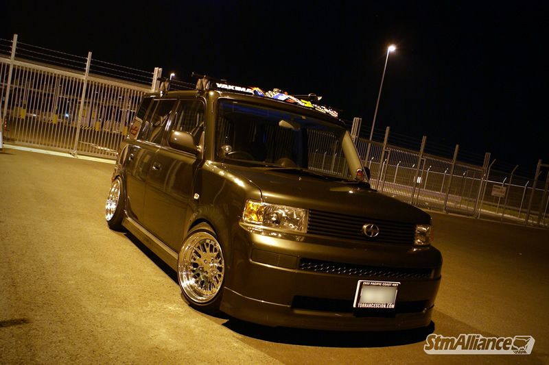 A bB styled like an xB complete with the unused roof rack and widened and